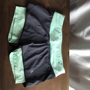 Mint Green and Black MPG Running Shorts